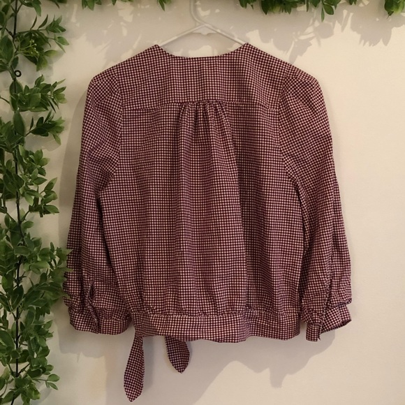 Madewell Gingham Cross Top with Front Tie - Picture 4 of 5
